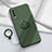 Custodia Silicone Ultra Sottile Morbida Cover con Magnetico Anello Supporto YK1 per Vivo Y11s Verde Notte