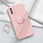 Custodia Silicone Ultra Sottile Morbida Cover con Magnetico Anello Supporto YK1 per Vivo Y30 Rosa