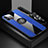 Custodia Silicone Ultra Sottile Morbida Cover con Magnetico Anello Supporto Z01 per Apple iPhone 13 Pro Blu