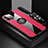 Custodia Silicone Ultra Sottile Morbida Cover con Magnetico Anello Supporto Z01 per Apple iPhone 13 Pro Rosso