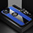 Custodia Silicone Ultra Sottile Morbida Cover con Magnetico Anello Supporto Z01 per Apple iPhone 14 Plus Blu