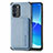 Custodia Silicone Ultra Sottile Morbida Cover con Magnetico S01D per Oppo Reno6 5G Blu