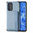 Custodia Silicone Ultra Sottile Morbida Cover con Magnetico S01D per Oppo Reno6 Pro 5G Blu