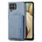 Custodia Silicone Ultra Sottile Morbida Cover con Magnetico S01D per Samsung Galaxy A12 Nacho Blu