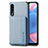 Custodia Silicone Ultra Sottile Morbida Cover con Magnetico S01D per Samsung Galaxy A50S Blu