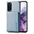 Custodia Silicone Ultra Sottile Morbida Cover con Magnetico S01D per Samsung Galaxy S20 5G Blu