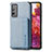 Custodia Silicone Ultra Sottile Morbida Cover con Magnetico S01D per Samsung Galaxy S20 FE (2022) 5G Blu