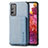 Custodia Silicone Ultra Sottile Morbida Cover con Magnetico S01D per Samsung Galaxy S20 Lite 5G Blu
