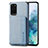 Custodia Silicone Ultra Sottile Morbida Cover con Magnetico S01D per Samsung Galaxy S20 Plus 5G Blu