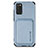 Custodia Silicone Ultra Sottile Morbida Cover con Magnetico S02D per Samsung Galaxy A03s Blu