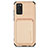 Custodia Silicone Ultra Sottile Morbida Cover con Magnetico S02D per Samsung Galaxy A03s Oro