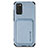 Custodia Silicone Ultra Sottile Morbida Cover con Magnetico S02D per Samsung Galaxy F02S SM-E025F Blu