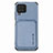 Custodia Silicone Ultra Sottile Morbida Cover con Magnetico S02D per Samsung Galaxy F62 5G Blu