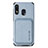 Custodia Silicone Ultra Sottile Morbida Cover con Magnetico S02D per Samsung Galaxy M10S Blu