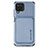 Custodia Silicone Ultra Sottile Morbida Cover con Magnetico S02D per Samsung Galaxy M12 Blu