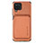 Custodia Silicone Ultra Sottile Morbida Cover con Magnetico S02D per Samsung Galaxy M12 Marrone