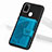 Custodia Silicone Ultra Sottile Morbida Cover con Magnetico S02D per Samsung Galaxy M21 Blu