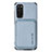 Custodia Silicone Ultra Sottile Morbida Cover con Magnetico S02D per Samsung Galaxy S20 5G Blu