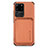 Custodia Silicone Ultra Sottile Morbida Cover con Magnetico S02D per Samsung Galaxy S20 Ultra Marrone