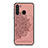 Custodia Silicone Ultra Sottile Morbida Cover con Magnetico S03D per Samsung Galaxy A21 Oro Rosa
