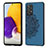 Custodia Silicone Ultra Sottile Morbida Cover con Magnetico S03D per Samsung Galaxy A52 5G Blu