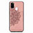 Custodia Silicone Ultra Sottile Morbida Cover con Magnetico S03D per Samsung Galaxy M21 Oro Rosa