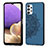 Custodia Silicone Ultra Sottile Morbida Cover con Magnetico S03D per Samsung Galaxy M32 5G Blu
