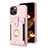 Custodia Silicone Ultra Sottile Morbida Cover con Magnetico S04D per Apple iPhone 13 Oro Rosa