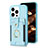 Custodia Silicone Ultra Sottile Morbida Cover con Magnetico S04D per Apple iPhone 13 Pro Max Cielo Blu