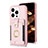 Custodia Silicone Ultra Sottile Morbida Cover con Magnetico S04D per Apple iPhone 13 Pro Max Oro Rosa