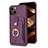 Custodia Silicone Ultra Sottile Morbida Cover con Magnetico S04D per Apple iPhone 14 Viola