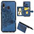 Custodia Silicone Ultra Sottile Morbida Cover con Magnetico S04D per Samsung Galaxy A30 Blu