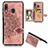 Custodia Silicone Ultra Sottile Morbida Cover con Magnetico S04D per Samsung Galaxy A30 Oro Rosa