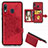 Custodia Silicone Ultra Sottile Morbida Cover con Magnetico S04D per Samsung Galaxy A30 Rosso