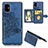 Custodia Silicone Ultra Sottile Morbida Cover con Magnetico S04D per Samsung Galaxy A51 4G Blu