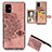 Custodia Silicone Ultra Sottile Morbida Cover con Magnetico S04D per Samsung Galaxy A51 4G Oro Rosa