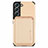 Custodia Silicone Ultra Sottile Morbida Cover con Magnetico S04D per Samsung Galaxy S21 Plus 5G Oro