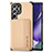 Custodia Silicone Ultra Sottile Morbida Cover con Magnetico S04D per Samsung Galaxy S21 Ultra 5G Oro