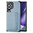 Custodia Silicone Ultra Sottile Morbida Cover con Magnetico S04D per Samsung Galaxy S23 Ultra 5G Blu