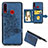 Custodia Silicone Ultra Sottile Morbida Cover con Magnetico S05D per Samsung Galaxy A20s Blu
