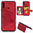 Custodia Silicone Ultra Sottile Morbida Cover con Magnetico S05D per Samsung Galaxy A20s Rosso