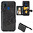 Custodia Silicone Ultra Sottile Morbida Cover con Magnetico S05D per Samsung Galaxy M21s Nero