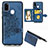 Custodia Silicone Ultra Sottile Morbida Cover con Magnetico S05D per Samsung Galaxy M30s Blu