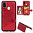 Custodia Silicone Ultra Sottile Morbida Cover con Magnetico S05D per Samsung Galaxy M30s Rosso