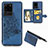 Custodia Silicone Ultra Sottile Morbida Cover con Magnetico S05D per Samsung Galaxy S20 Ultra 5G Blu
