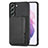 Custodia Silicone Ultra Sottile Morbida Cover con Magnetico S05D per Samsung Galaxy S21 5G Nero