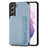 Custodia Silicone Ultra Sottile Morbida Cover con Magnetico S05D per Samsung Galaxy S22 5G Blu