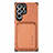 Custodia Silicone Ultra Sottile Morbida Cover con Magnetico S05D per Samsung Galaxy S22 Ultra 5G Arancione