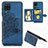 Custodia Silicone Ultra Sottile Morbida Cover con Magnetico S06D per Samsung Galaxy A12 Nacho Blu