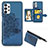 Custodia Silicone Ultra Sottile Morbida Cover con Magnetico S06D per Samsung Galaxy M32 5G Blu
